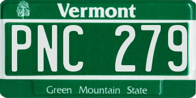 VT license plate PNC279