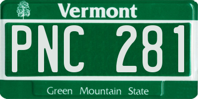 VT license plate PNC281