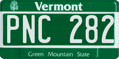 VT license plate PNC282