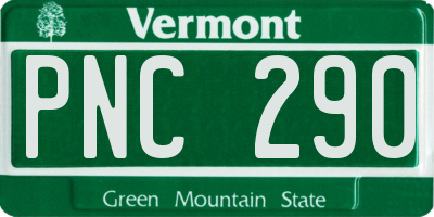 VT license plate PNC290