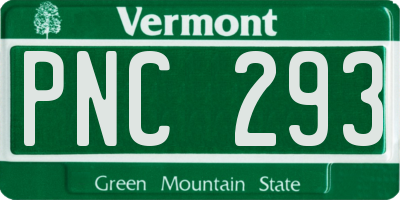 VT license plate PNC293