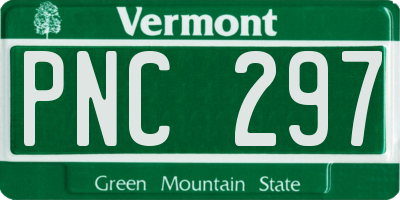 VT license plate PNC297