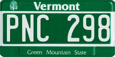 VT license plate PNC298