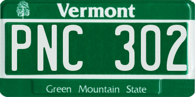 VT license plate PNC302