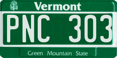 VT license plate PNC303