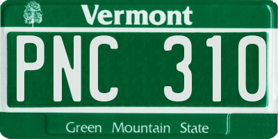 VT license plate PNC310