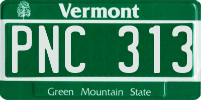 VT license plate PNC313