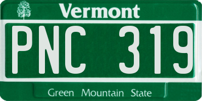 VT license plate PNC319