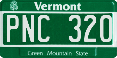 VT license plate PNC320