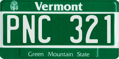 VT license plate PNC321