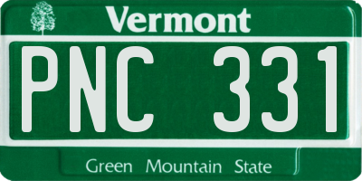 VT license plate PNC331