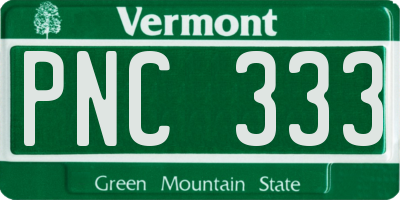 VT license plate PNC333