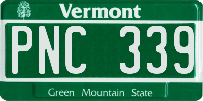 VT license plate PNC339