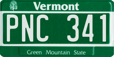 VT license plate PNC341