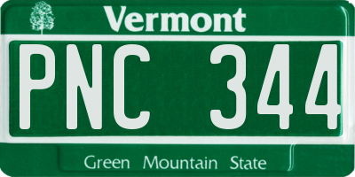 VT license plate PNC344