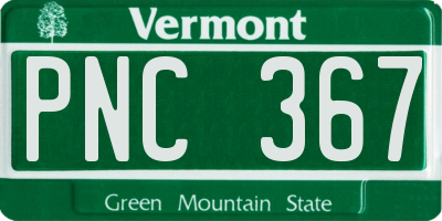 VT license plate PNC367