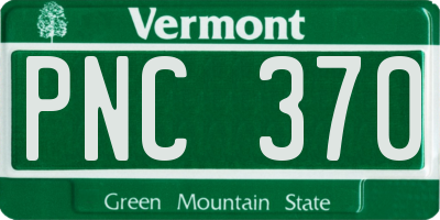 VT license plate PNC370