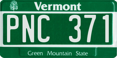 VT license plate PNC371