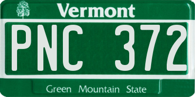 VT license plate PNC372
