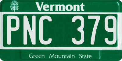 VT license plate PNC379