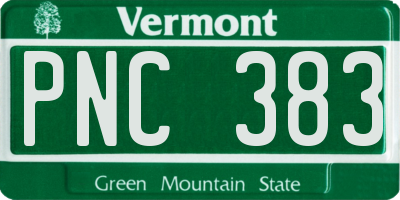 VT license plate PNC383