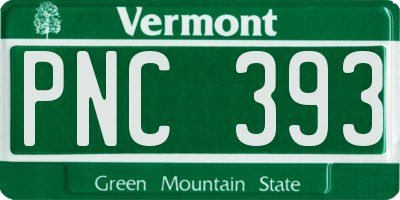VT license plate PNC393