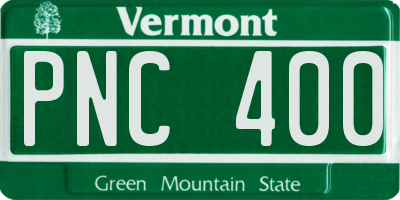VT license plate PNC400