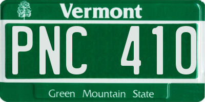VT license plate PNC410