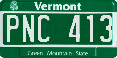 VT license plate PNC413