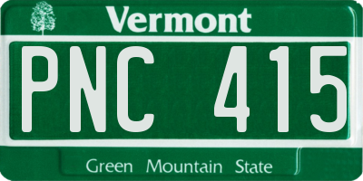 VT license plate PNC415
