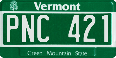 VT license plate PNC421