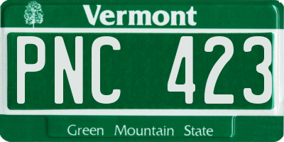 VT license plate PNC423