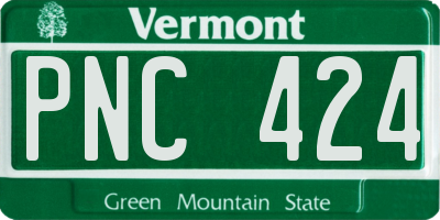 VT license plate PNC424