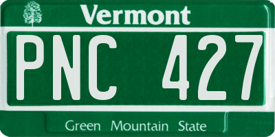 VT license plate PNC427