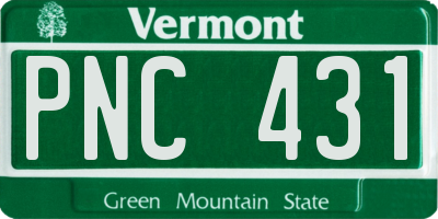 VT license plate PNC431