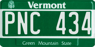 VT license plate PNC434