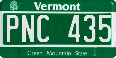 VT license plate PNC435