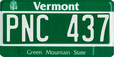 VT license plate PNC437