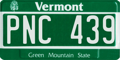 VT license plate PNC439