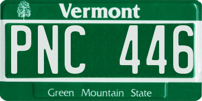 VT license plate PNC446