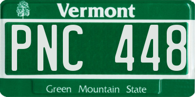 VT license plate PNC448