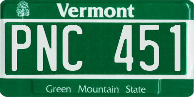 VT license plate PNC451