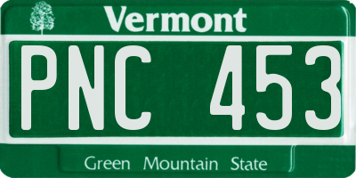 VT license plate PNC453