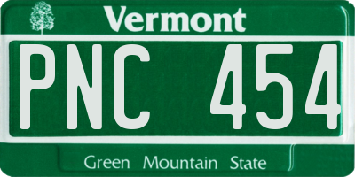 VT license plate PNC454