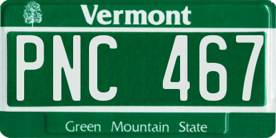VT license plate PNC467
