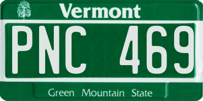 VT license plate PNC469
