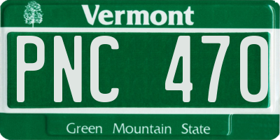 VT license plate PNC470