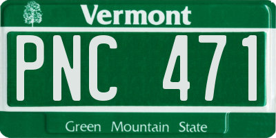 VT license plate PNC471