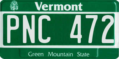 VT license plate PNC472