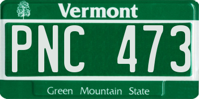 VT license plate PNC473
